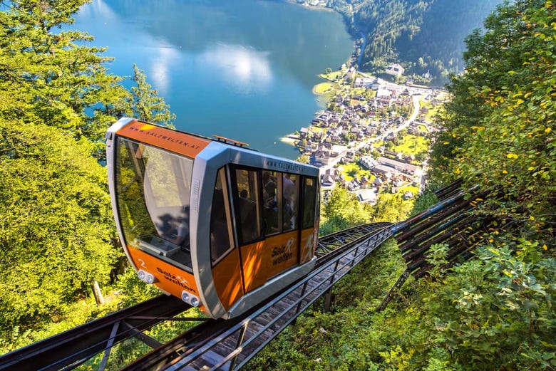 Hallstatt's funicular offers incredible views